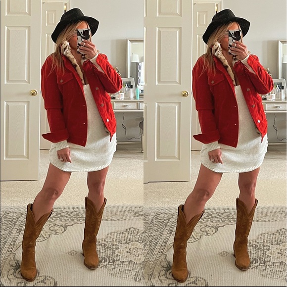 PAM & GELA FAUX FUR LINED CORDUROY TRUCKER JACKET - Picture 11 of 16